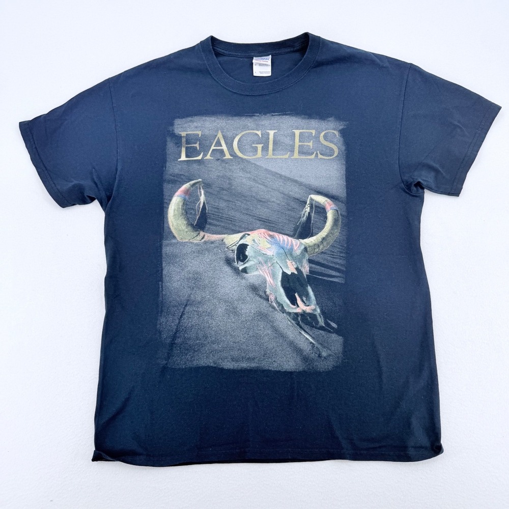 Eagles Tour 2014 T-Shirt Men Large Black Graphic Band Tee Vintage